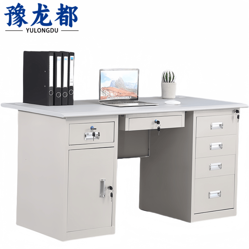 豫龙都钢制办公桌1.4米张