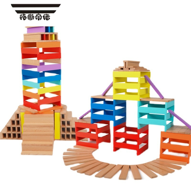拓斯帝诺阿基米德积木条木头堆堆普乐木棒儿童自由拼搭幼儿园益智玩具