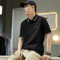 男t恤短袖POLO衫绣花字母短袖POLO短袖男POLO衫_10631 L 黑色