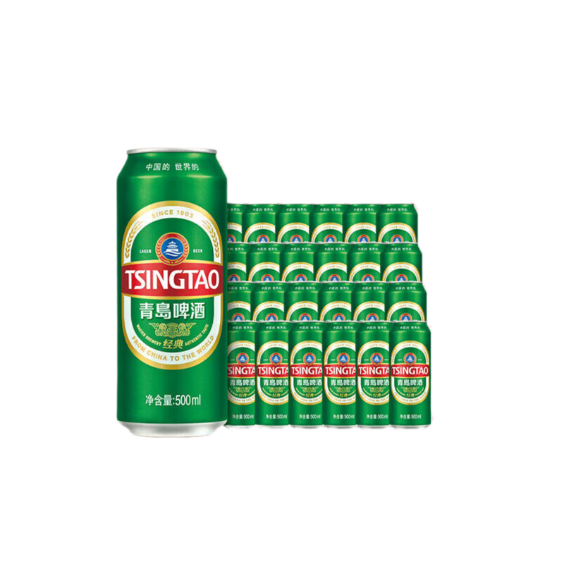 青岛啤酒经典原麦汁浓度10°P 500mL*6*4罐啤