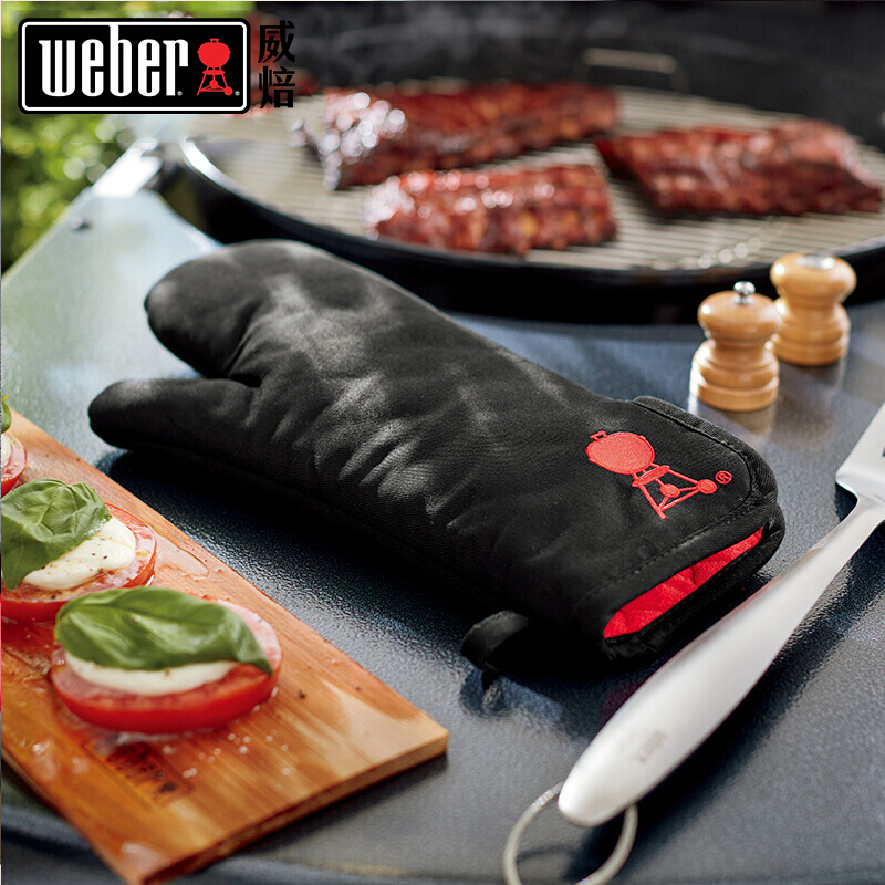 威焙(weber)烧烤防水隔热棉手套微波炉烤箱烘焙加厚耐高温防烫手套