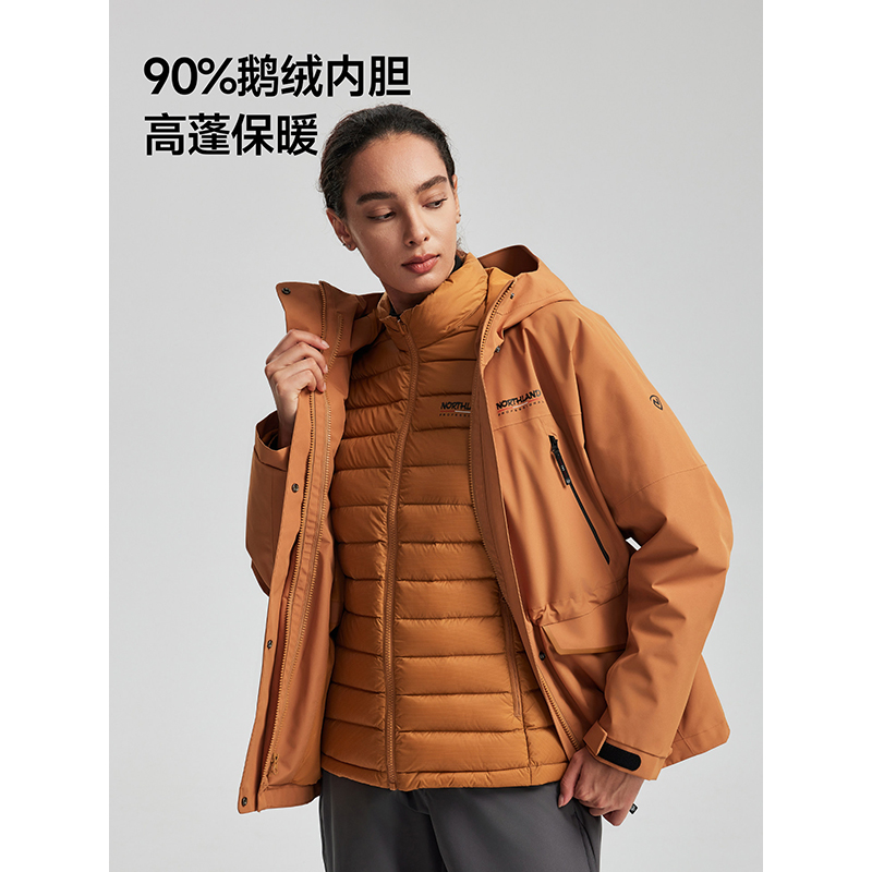诺诗兰羽绒三合一冲锋衣NWJFT2707E4035N