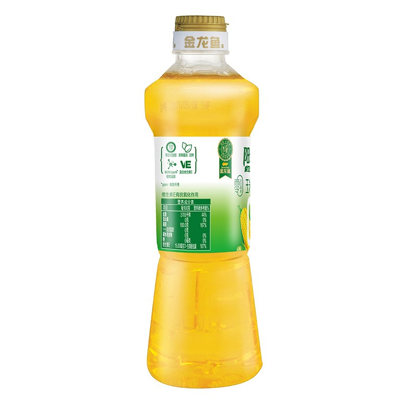 金龙鱼阳光零反式脂肪玉米油食用油700ML 3瓶