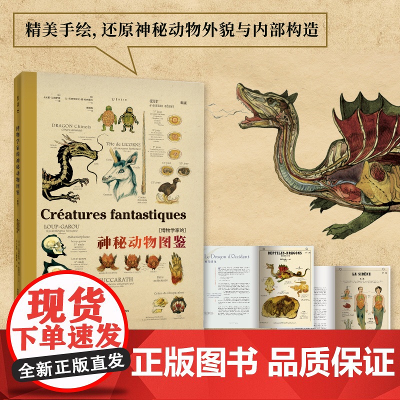 博物学家的神秘动物图鉴(新版) 西方版《山海经》超大开本,赠大幅高清海报《神奇动物在哪里》《魔兽》等角色原型 未读出品高清大图