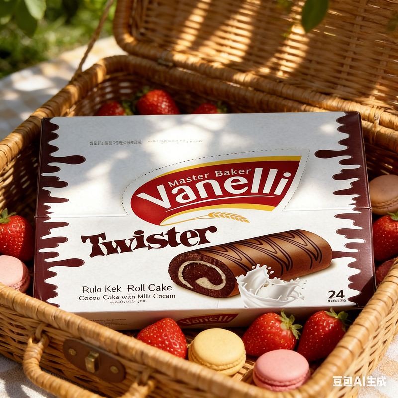 老亚Vanelli巧克力瑞士卷蛋糕糕点 巧克力味 40g*24