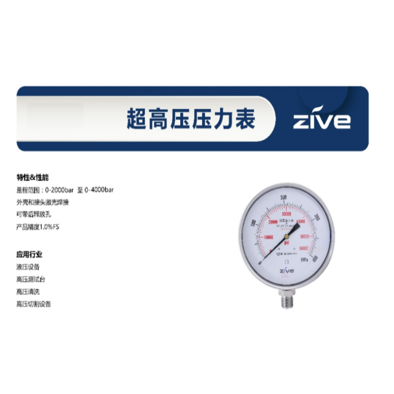 ZIVE 超高压压力表ZIVE-1306461高清大图