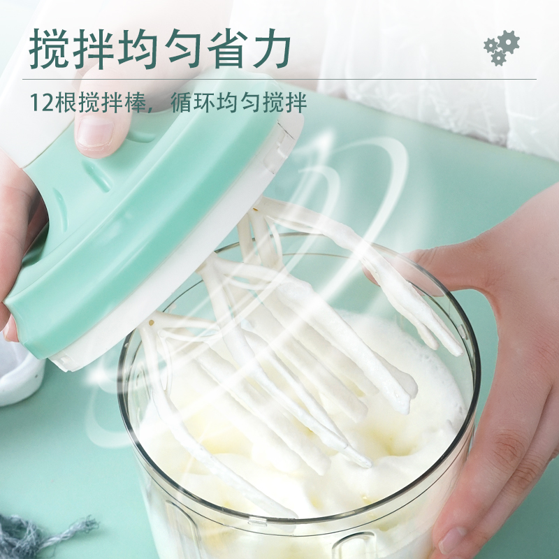 美之扣 打蛋发泡器手动家用迷你手持自动打蛋机奶油打发器搅拌和面烘焙工具 二代龙卷风打蛋器ys04高清大图