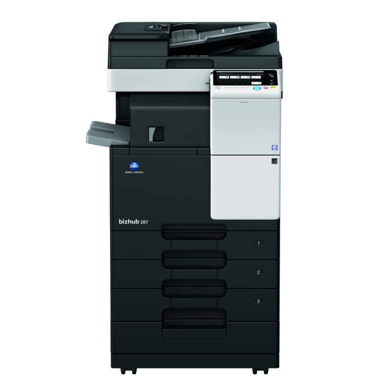 柯尼卡美能达bizhub287a3黑白复合机一体机含双面输稿器双纸盒视频