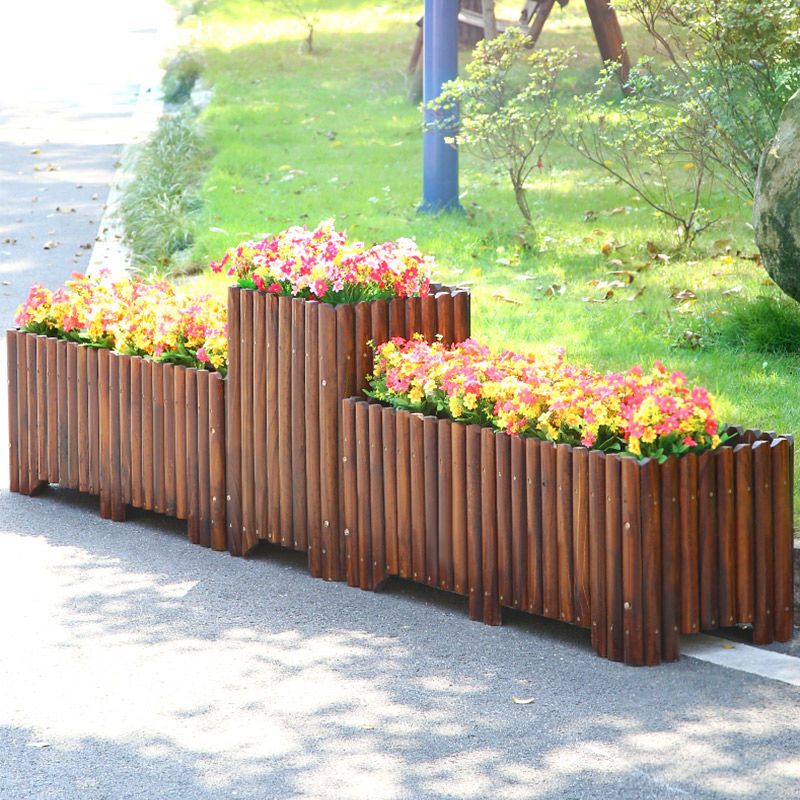 碳化60*20*30 户外防腐木花箱长方形阳台种菜盆碳化木花盆家用种植箱