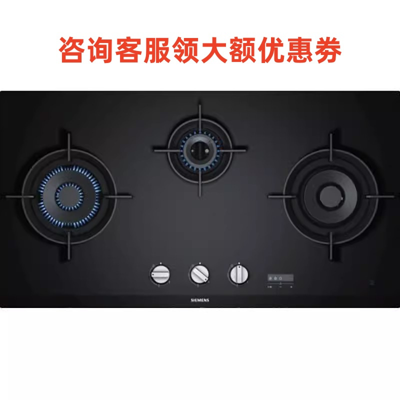 西门子 ER9PM331MQ 燃气灶 三眼灶 玻璃面板(上海专用)蒸饭柜高清大图