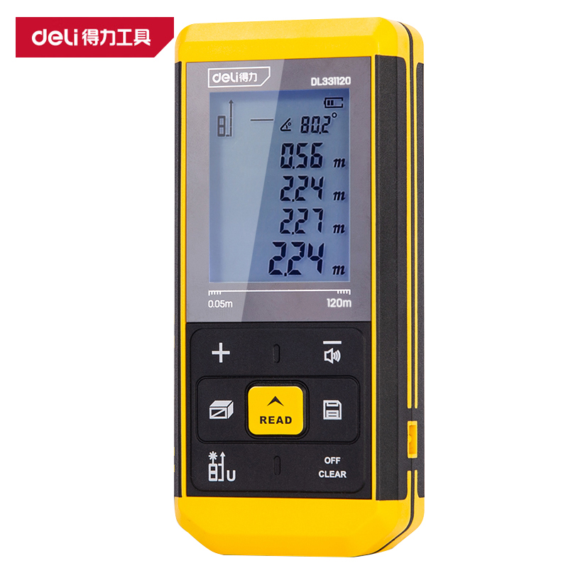 得力(deli)DL331120激光测距仪120m大屏语音锂电 黄色 1台高清大图