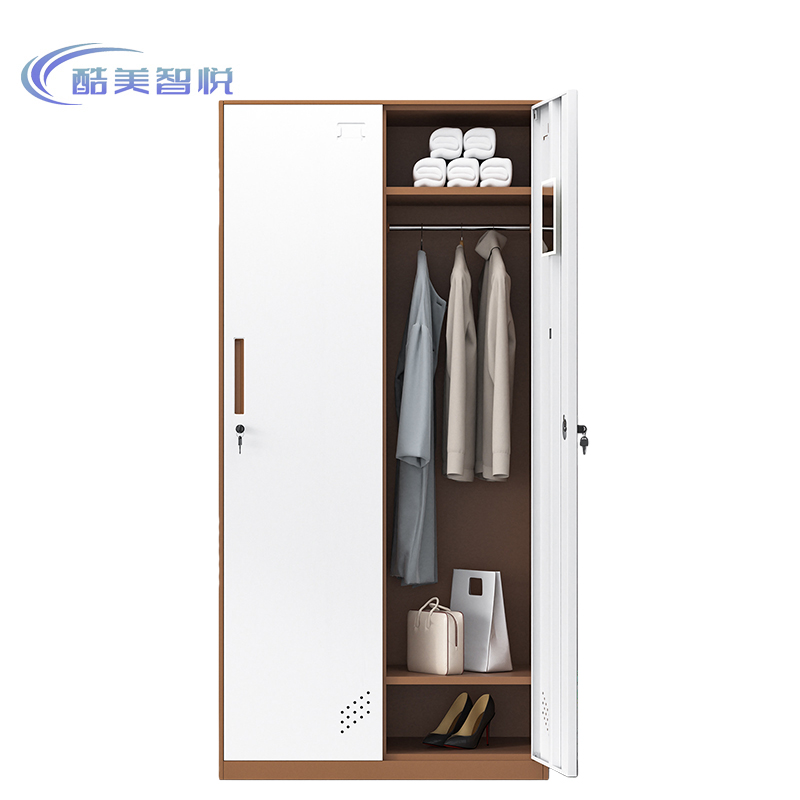 酷美智悦 两门更衣柜咖白色(有定制周期)900*500*1850mm KM-XS513 台高清大图