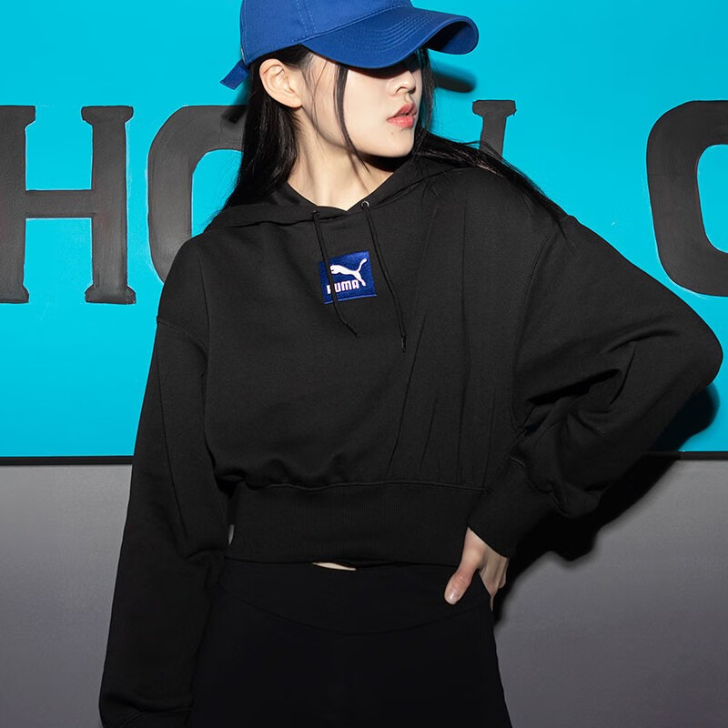 彪马(puma)卫衣女装2023春季新款休闲服时尚潮流简约舒适高腰卫衣