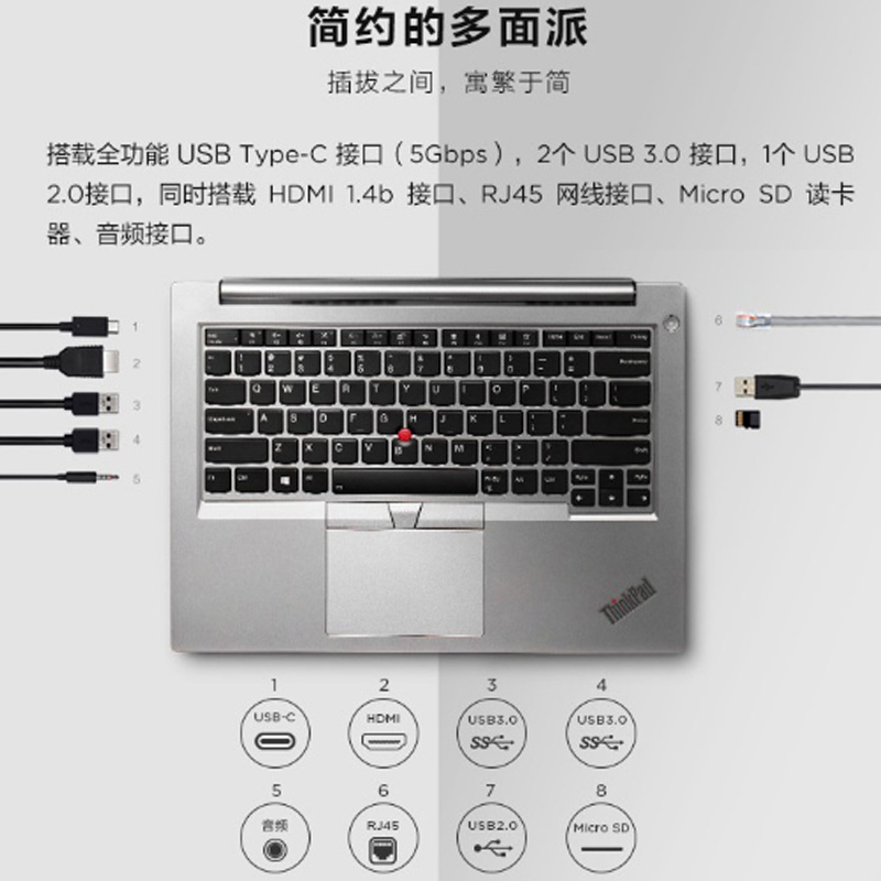 联想(Lenovo)ThinkPad E480 20KNA0UCD 14英寸笔记本电脑 i5-8250U 8G内存 256G硬盘 2G独显 win10 银色