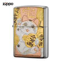 zippo芝宝打火机美国原装ZIPPO之宝防风煤油可爱猫和风ZBT-5-81a