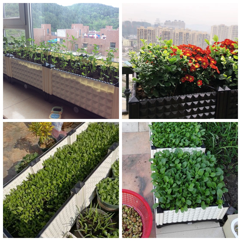 美帮汇超深阳台种菜盆长方形种植箱特大塑料花盆家用种菜箱楼顶花高清大图