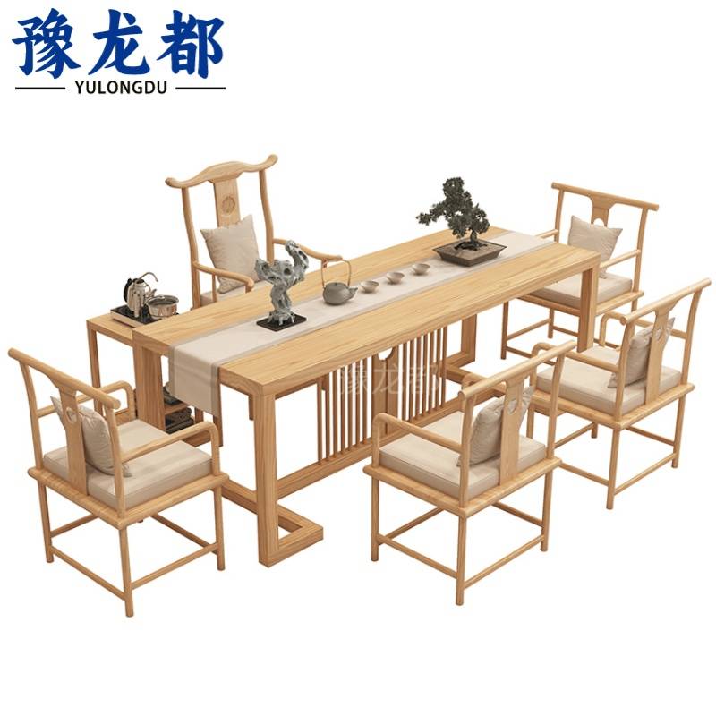豫龙都 茶桌5椅1.4米套