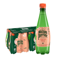 氼颂家巴黎水(Perrier)气泡矿泉水 白桃味天然矿泉水 500ml*24瓶整箱装(塑料瓶)