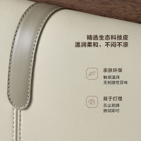 全友家居新中式舒适软包床屏橡胶木实木脚板木床卧室家具双人床