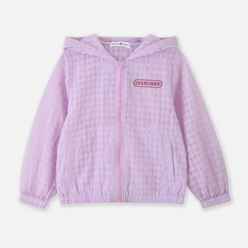 铅笔俱乐部2025夏装新款女童皮肤衣儿童薄款外套中大童空凋衫上衣 160cm 粉紫