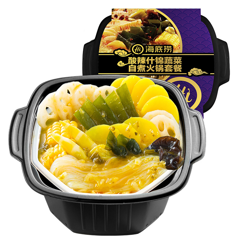 海底捞自煮火锅方便速食 酸辣什锦蔬菜老坛酸菜懒人自热火锅410g 新老保质期 随机发货