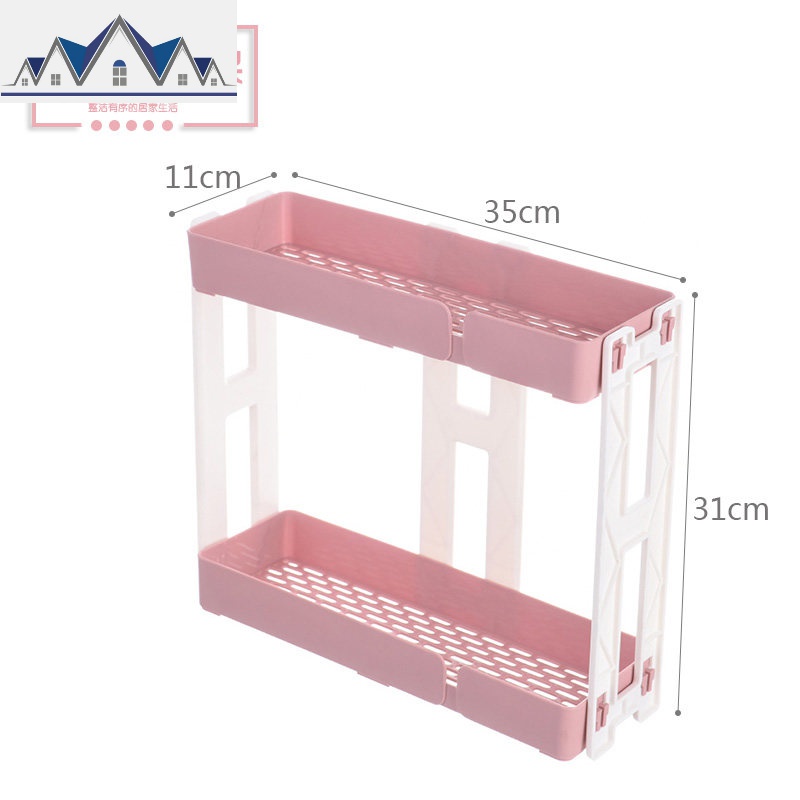 厨房置物架桌面双层调味瓶调料收纳架分层浴室整理架家用夹缝架 三维工匠