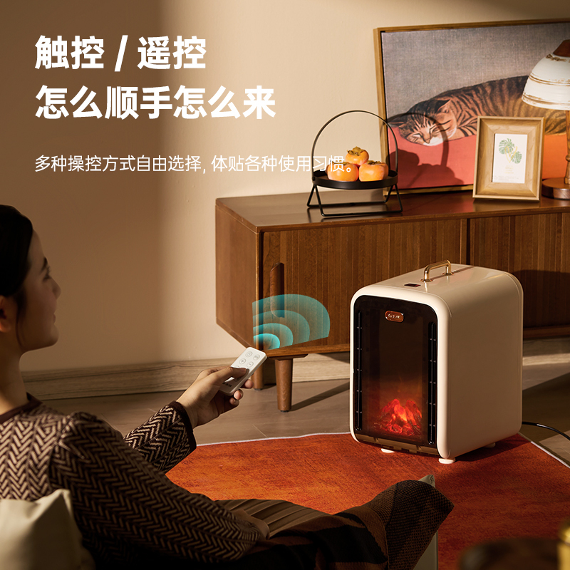 先锋取暖器暖风机家用仿真火焰壁炉热风机石墨烯客厅新款电暖气2265/DNF-TH1R高清大图
