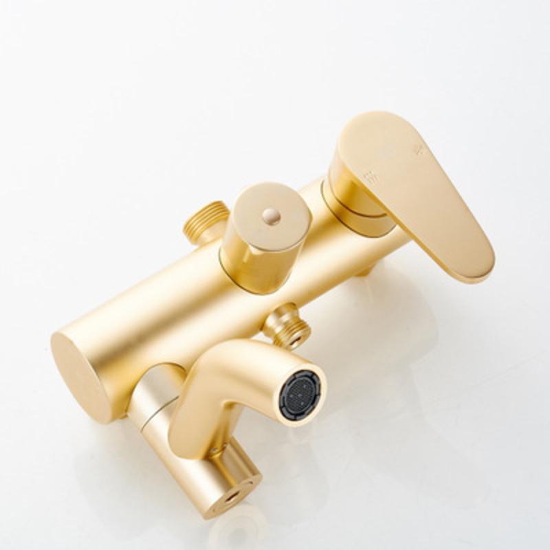 太空铝简约款 淋浴花洒套装家用太空铝淋浴器淋雨喷头卫浴冷热混水阀