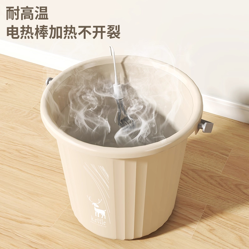 直隶旺牌 加厚大号水桶家用带盖学生宿舍手提洗澡桶塑料桶泡脚圆形桶储水桶 个高清大图