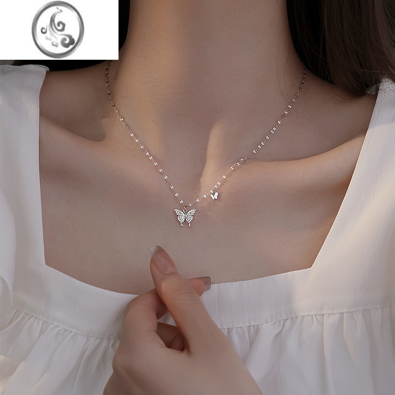 jimi蝴蝶项链女925银银项链女高级设计感小众项链2023新款女生