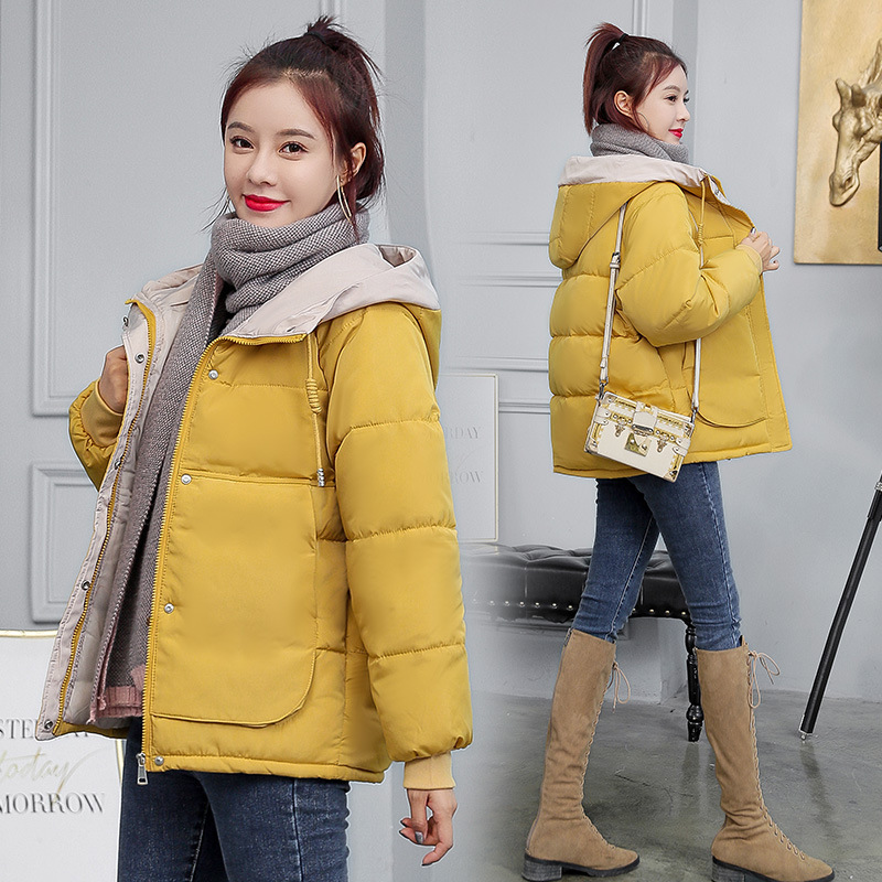 棉衣女短款2024新款冬装宽松大码棉服加厚面包服学生棉袄外套跨境