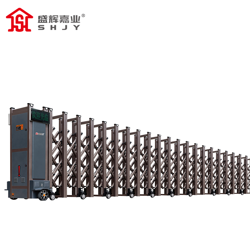 盛辉嘉业电动伸缩门铝合金折叠大门小区别墅庭院平移门不锈钢工厂遥控门高清大图