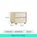 林氏家居 现代创意卧室双抽屉百搭简易床边收纳柜储物柜OI1B 【塑胶脚米白色】TD129-A 450*400*405mm