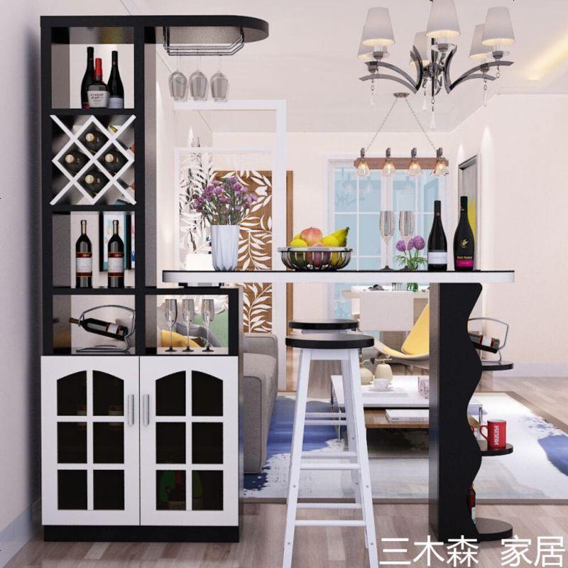 吧台桌家用简约现代客厅多功能隔断柜北欧创意转角酒柜靠墙玄关柜