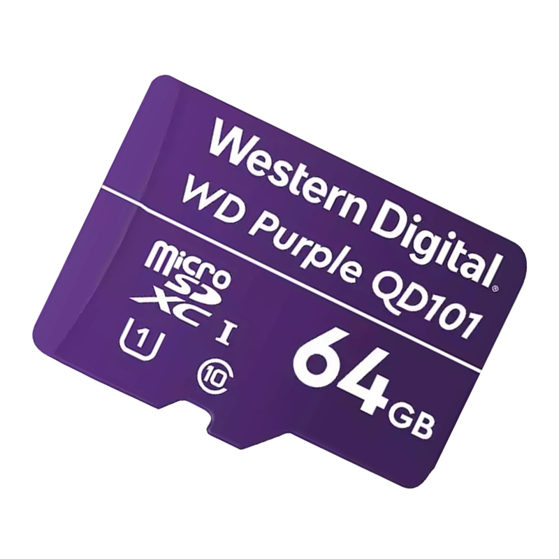 西部数据(WD)64GB TF卡 手机内存卡 行车记录仪/安防监控专用视频存储卡 耐用型CLASS 10