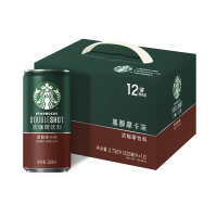 星巴克starbucks星倍醇黑醇摩卡味浓咖啡饮料228ml罐装12入 礼盒装