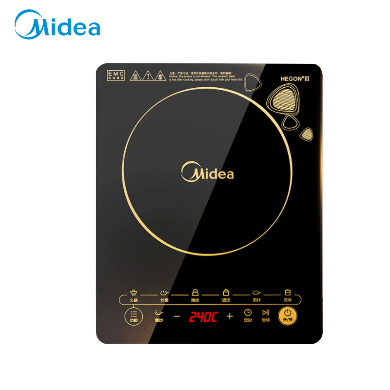 美的(Midea) WK2102 电磁炉 整板触控黑晶面板八档火力