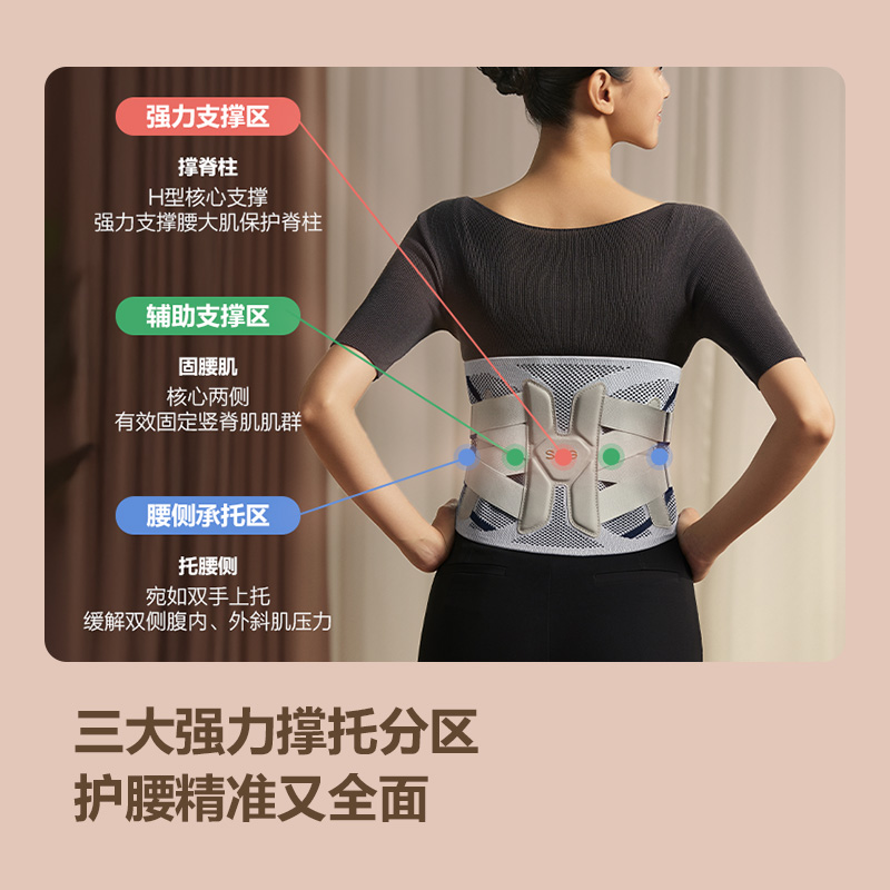SKG 腰椎固定器 腰肌劳损腰部支撑 Z1系列1代 浅灰色 L码 / 个高清大图