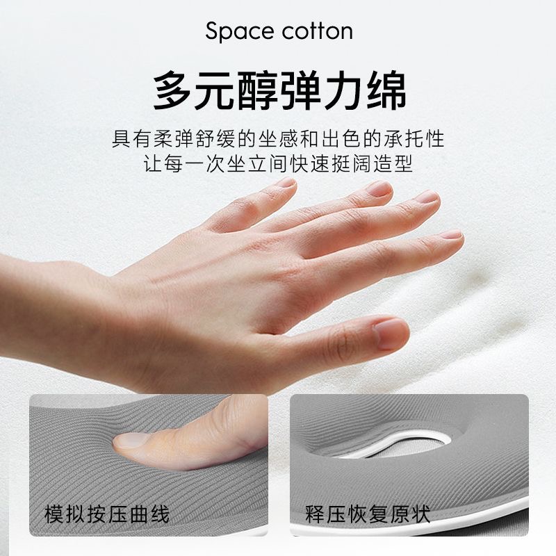 BKT 人体工学护腰坐姿椅 加大版 摩卡黑(带坐套)加大的曲面设计包裹性强支撑力度更牢固 422*362*310mm高清大图