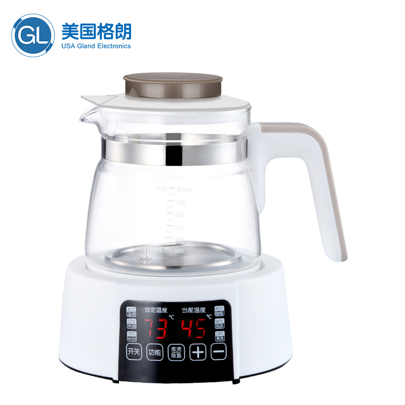 格朗智能恒温调奶器 多功能恒温水壶 玻璃电水壶 温水器 泡奶器自动暖奶器加热器婴儿泡奶粉机800ML GLT-6
