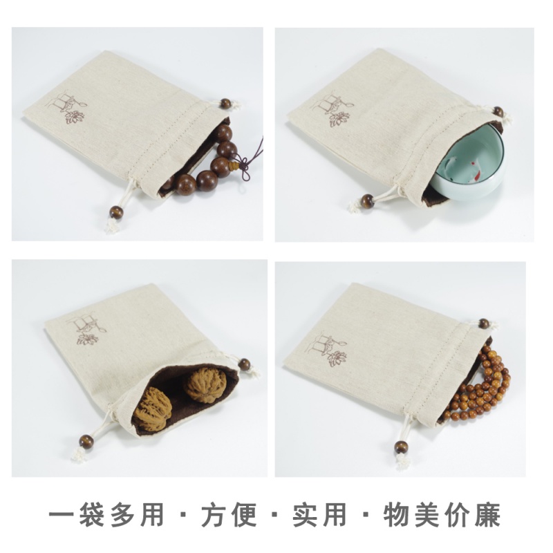 文玩珠宝袋首饰收纳布袋子锦囊小布包抽绳束口袋把玩袋佛珠袋定制收纳袋 三维工匠高清大图