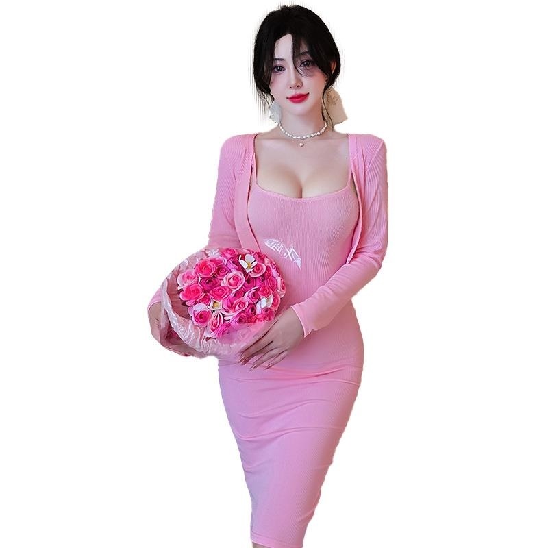 长夜漫漫情趣内衣温柔人妻露沟家居包臀裙性感纯欲诱惑连衣裙1963vxel高清大图