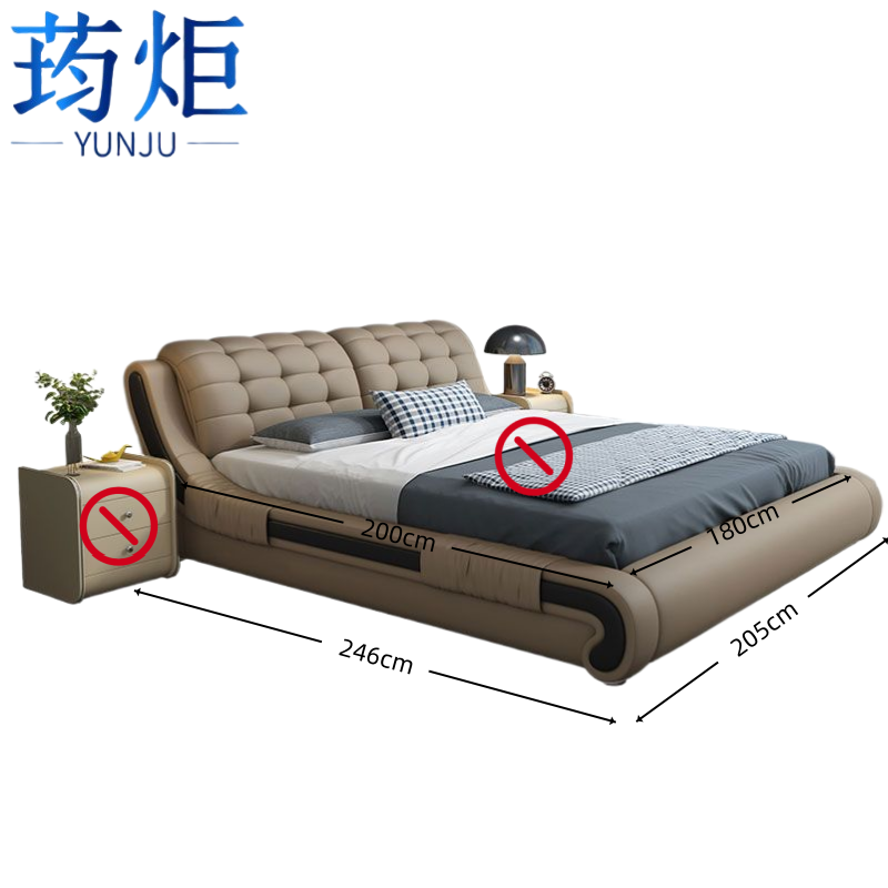 荺炬双人床1.8m含2柜套高清大图