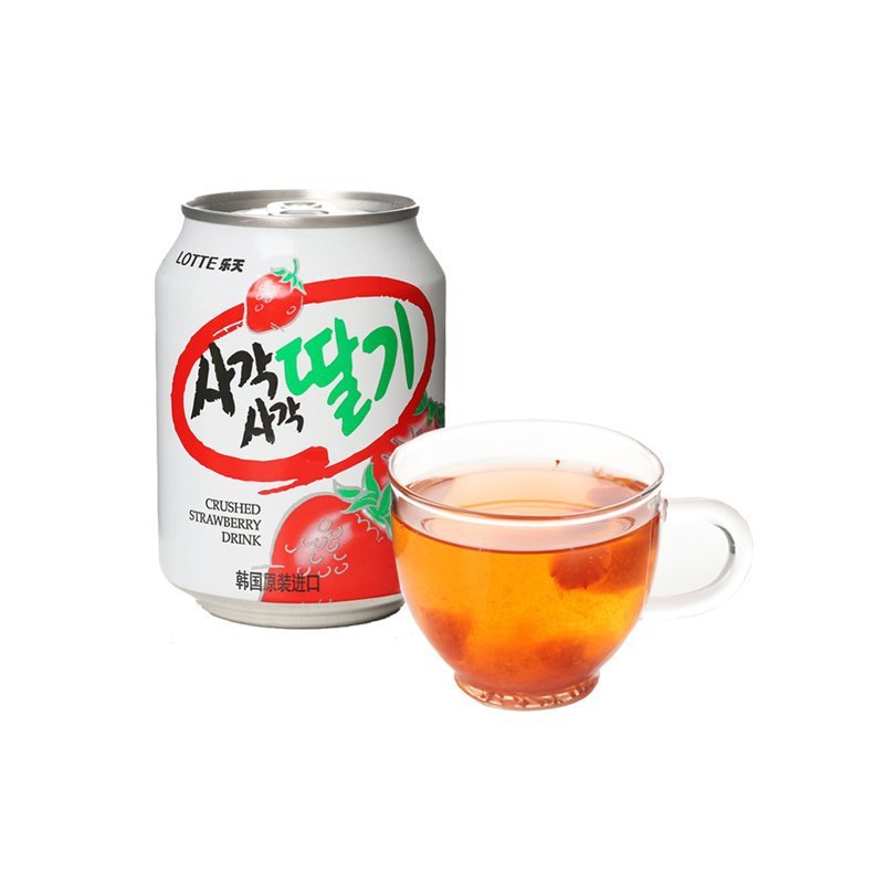 韩国Lotte/乐天草莓果肉饮料 238ml *12罐 X