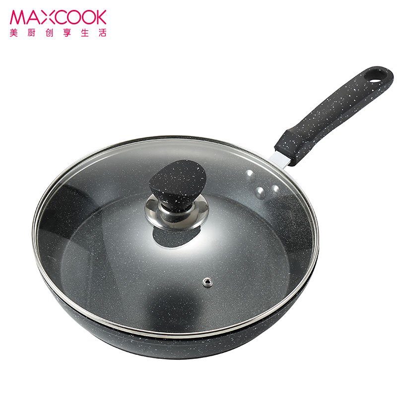 MAXCOOK美厨 不粘锅平底锅煎锅煎盘麦饭石少油烟锅通用电磁炉燃气灶适用