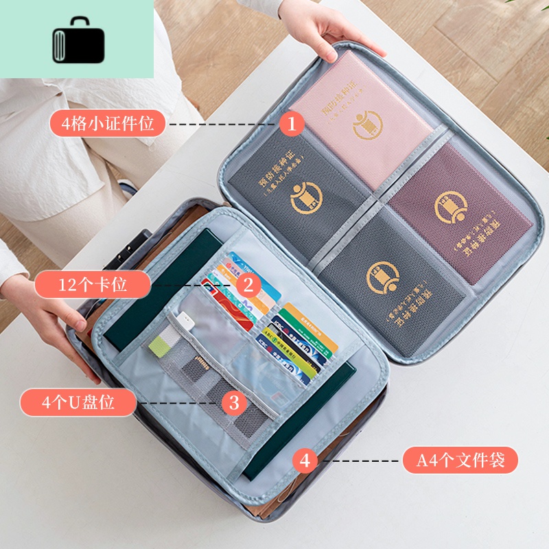 收纳包收纳盒家用重要卡包大容量家庭资料文件证书收纳包箱套NEW LAKE女士钱包/卡包高清大图