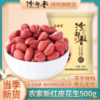 [汾都香]新红皮花生农家四粒红原味新鲜精选花生仁500g1袋 1斤装红皮花生