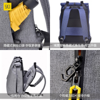 90分户外休闲双肩包男大容量多功能背包运动防泼水卷边双肩背包