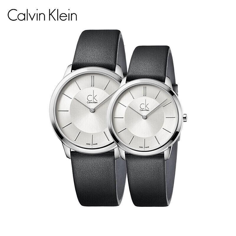 卡文克莱(Calvin Klein)手表休闲编织真皮 石英表 男女士腕表时尚情侣对表欧美品牌 K3M211CS