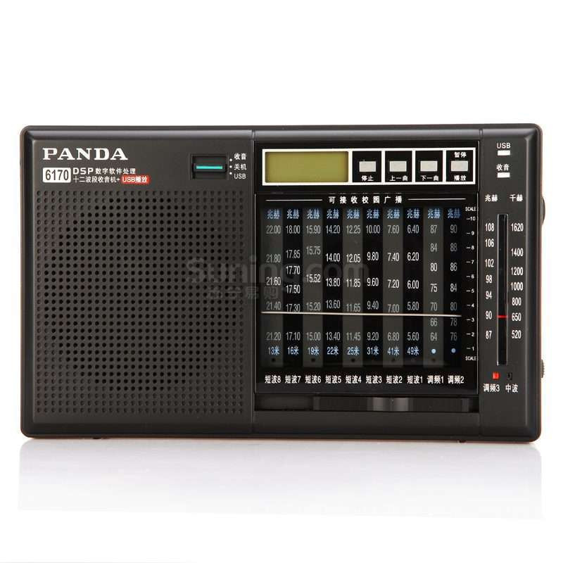 PANDA/熊猫 6170多波段半导体立体声插卡式收音机MP3播放器机调频广播短波收音机老年人便携式插U盘/SD卡高清大图